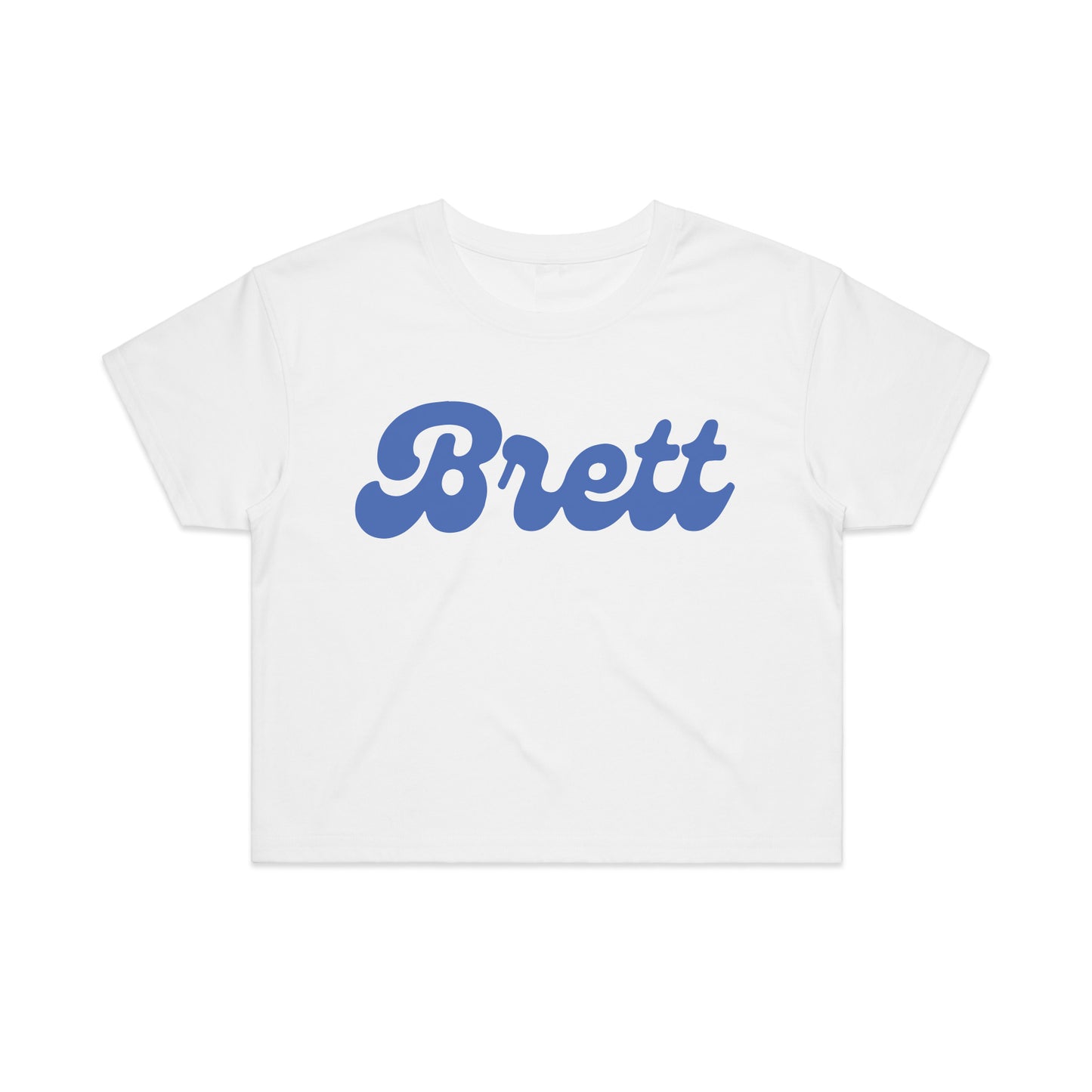 Brett Text Logo Women's Cropped Tee - White