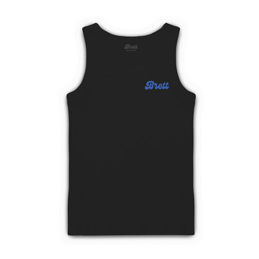 Brett Pocket Text Logo Tank Top - Black