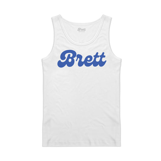 Brett Text Logo Tank Top - White