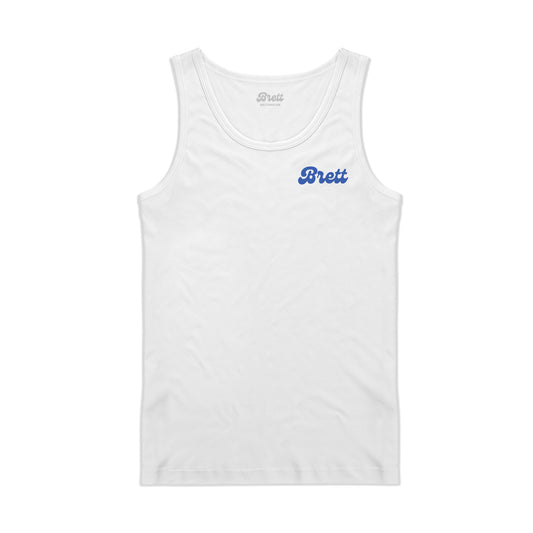 Brett Pocket Text Logo Tank Top - White