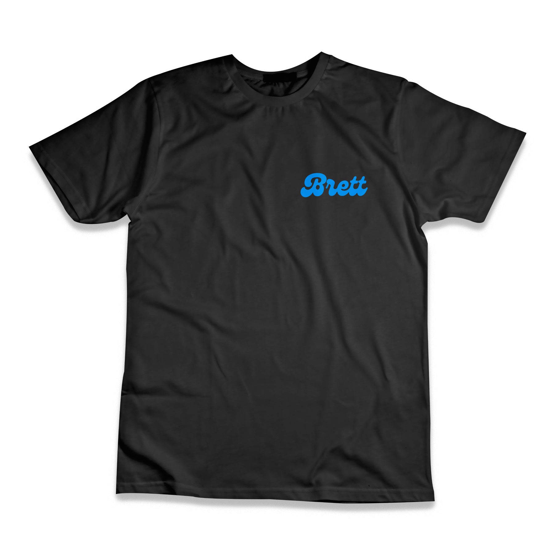 Brett Pocket Text Logo and Back Logo T-Shirt - Black